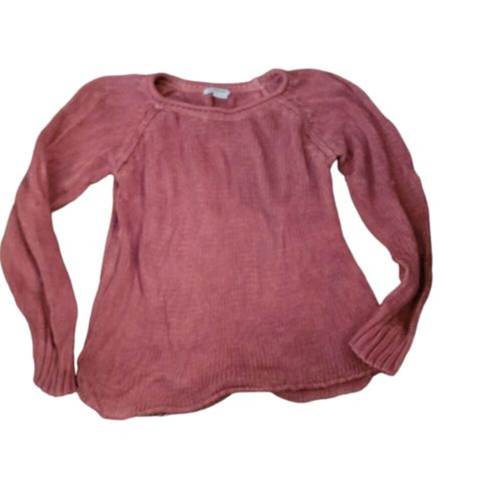 Orvis Womens Red Cotton Long Sleeve Round Neck Pullover Sweater‎ Size Large